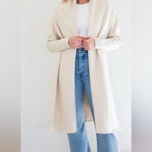 Priv Coco Coatigan Cozycore Open Front Cardigan Ecru Cream Sz Medium